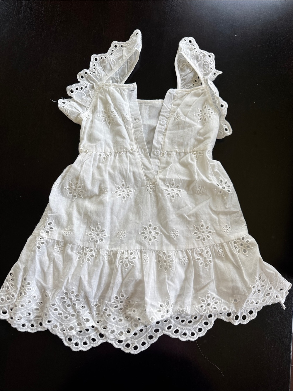 Zara White Eyelet Ruffle Strap Dress - Picture 2 of 3
